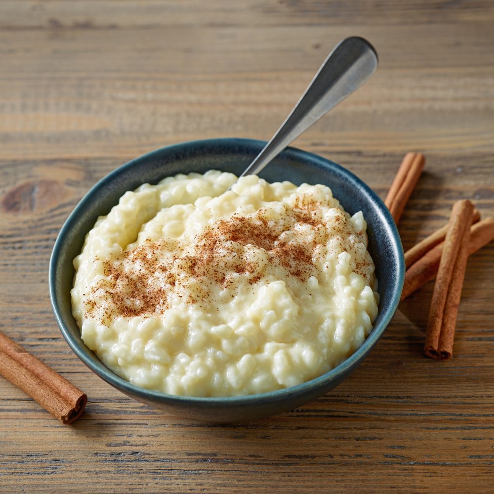 Bowl,Of,Gluten,Free,Rice,Milk,Pudding,With,Cinnamon,On